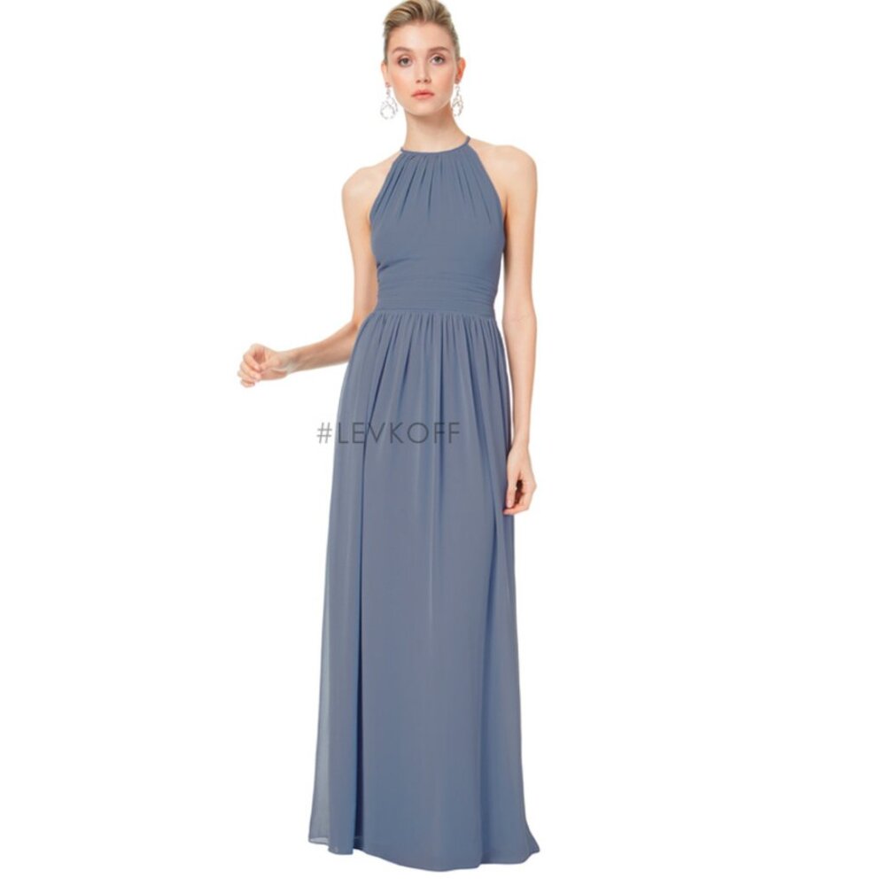 #Levkoff - Bridesmaid Dress (Size 10, Dusty Blue)